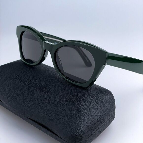 SALE! NEW Balenciaga BB0230S 006 Green Grey Cat Eye Women Sunglasses main image 8
